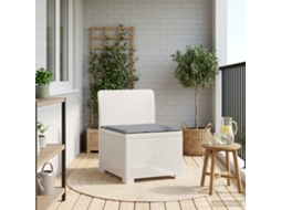 Vidaxl Sofá De Jardim 1 Lugar Com Almofada Look Rattan Pp Branco