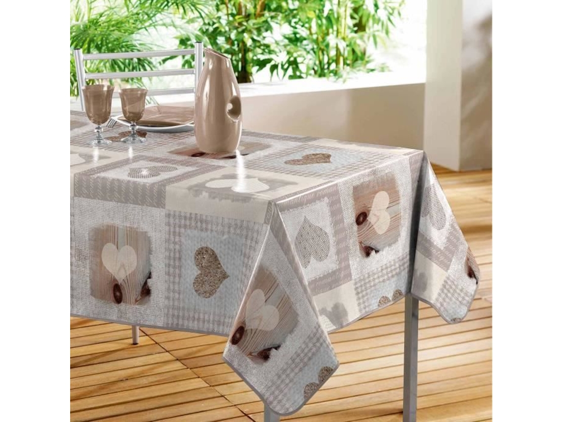 Toalha de Mesa Retangular Cdaffaires 140 X 240 Cm Pvc Aconchegante Estampa de Coração DECORLINE