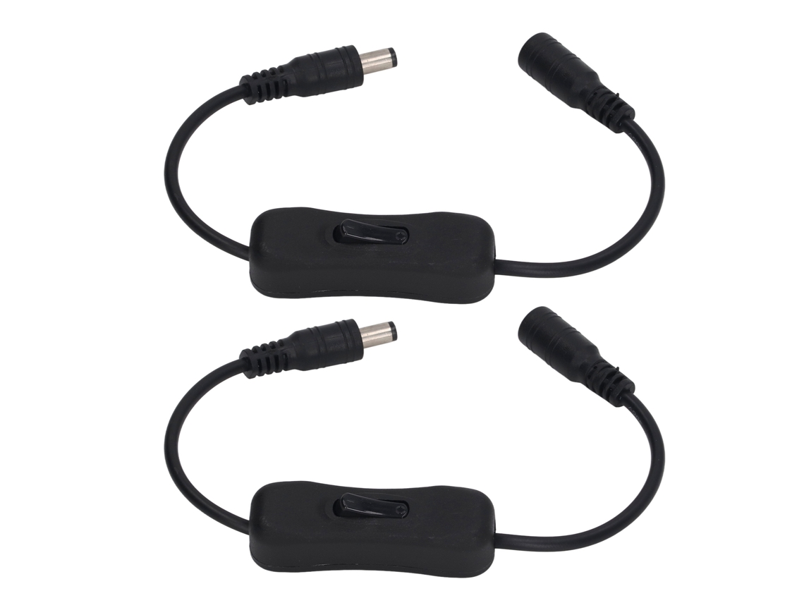 Primerox 2pcs Cabo de Alimentação Cc Inline 11,5 Polegadas com Interruptor