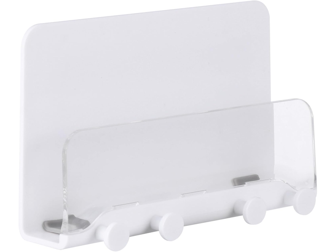 Suporte de Parede Multifuncional para 4 Celulares, Branco, para Sala de Estar e Cozinha. SFUSHOS