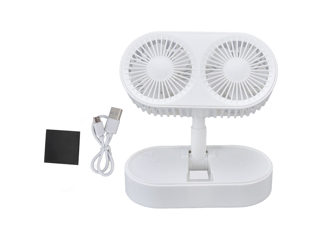 Ventilador de Mesa Branco com Motor Duplo Ajustável