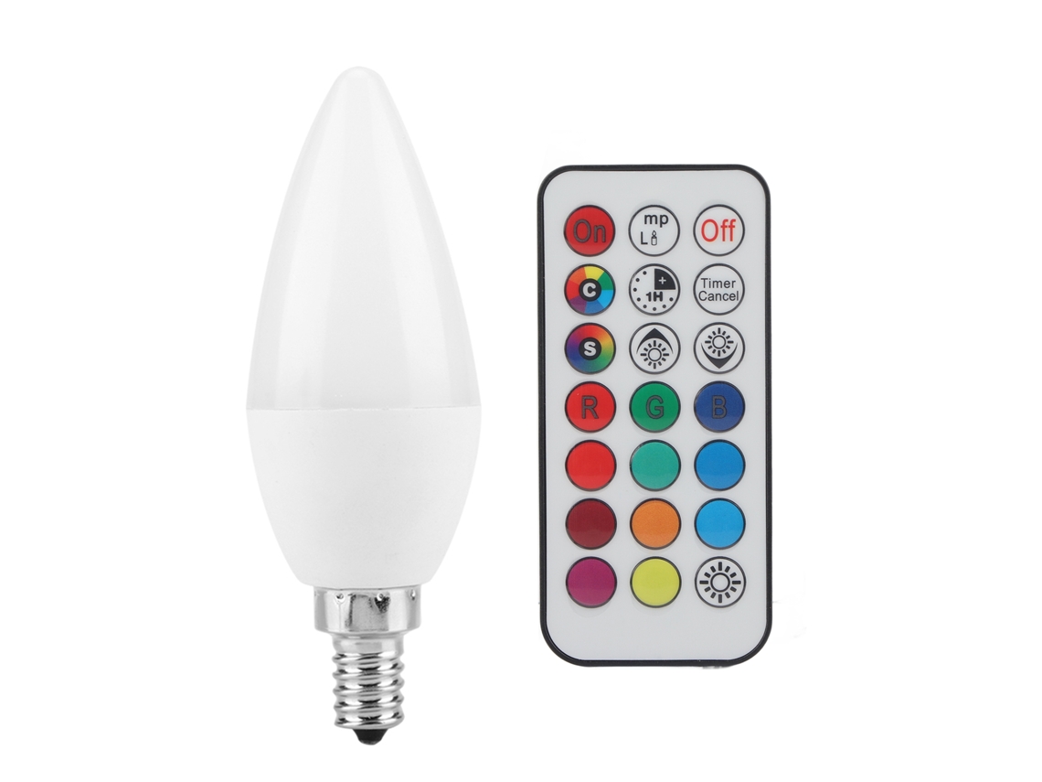 Rebe-bombilla De Vela Led Multicolor Con Control Remoto Ac85-265v E12 Rgb Y Blanco Cálido
