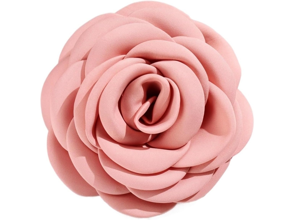 Broche De Flor Tecido Vintage Rosa