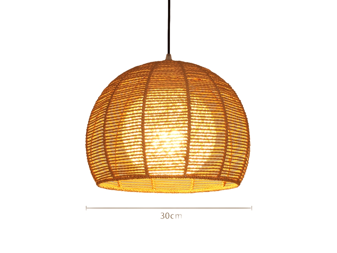 Laxiscreed Lámpara De Teto Com Lanternas De Bambu Para Restaurantes E Espaços Zen, Diâmetro 30cm