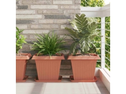 Vidaxl Vasos De Plantas 24 Unid. Vermelho Tijolo Plástico