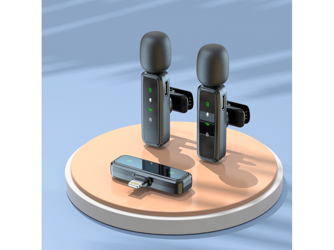 Microfones De Lapela Sem Fio J81 Com Interface Lightning De Um Para Dois Aquaforge