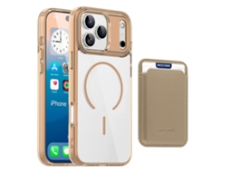Capa Para Iphone 17 Pro Magsafe Com Porta-cartões - Dourada