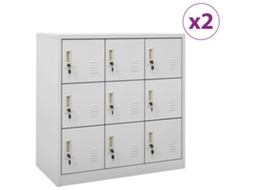Vidaxl Cacifos 2 Pcs 90x45x92,5 Cm Aço Cinzento-claro