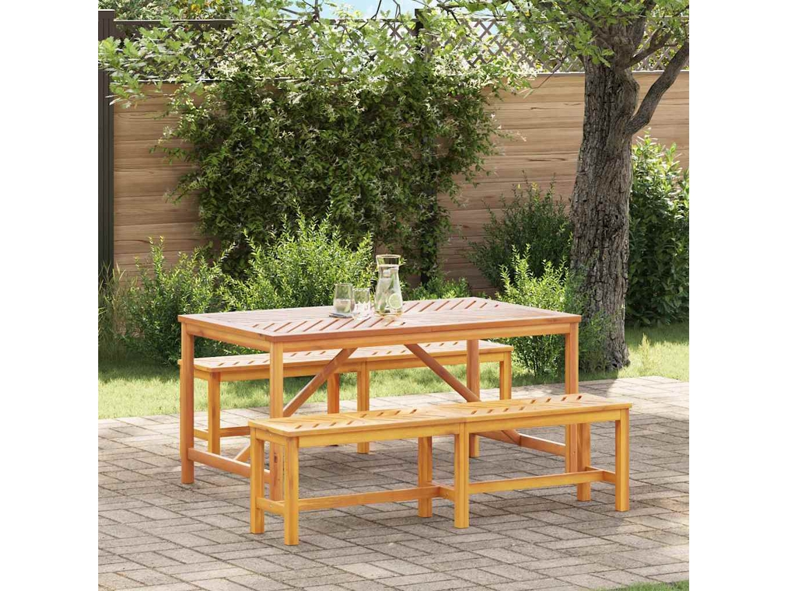 Vidaxl Conjunto De Jantar Para Jardim 3 Unid. Castanho