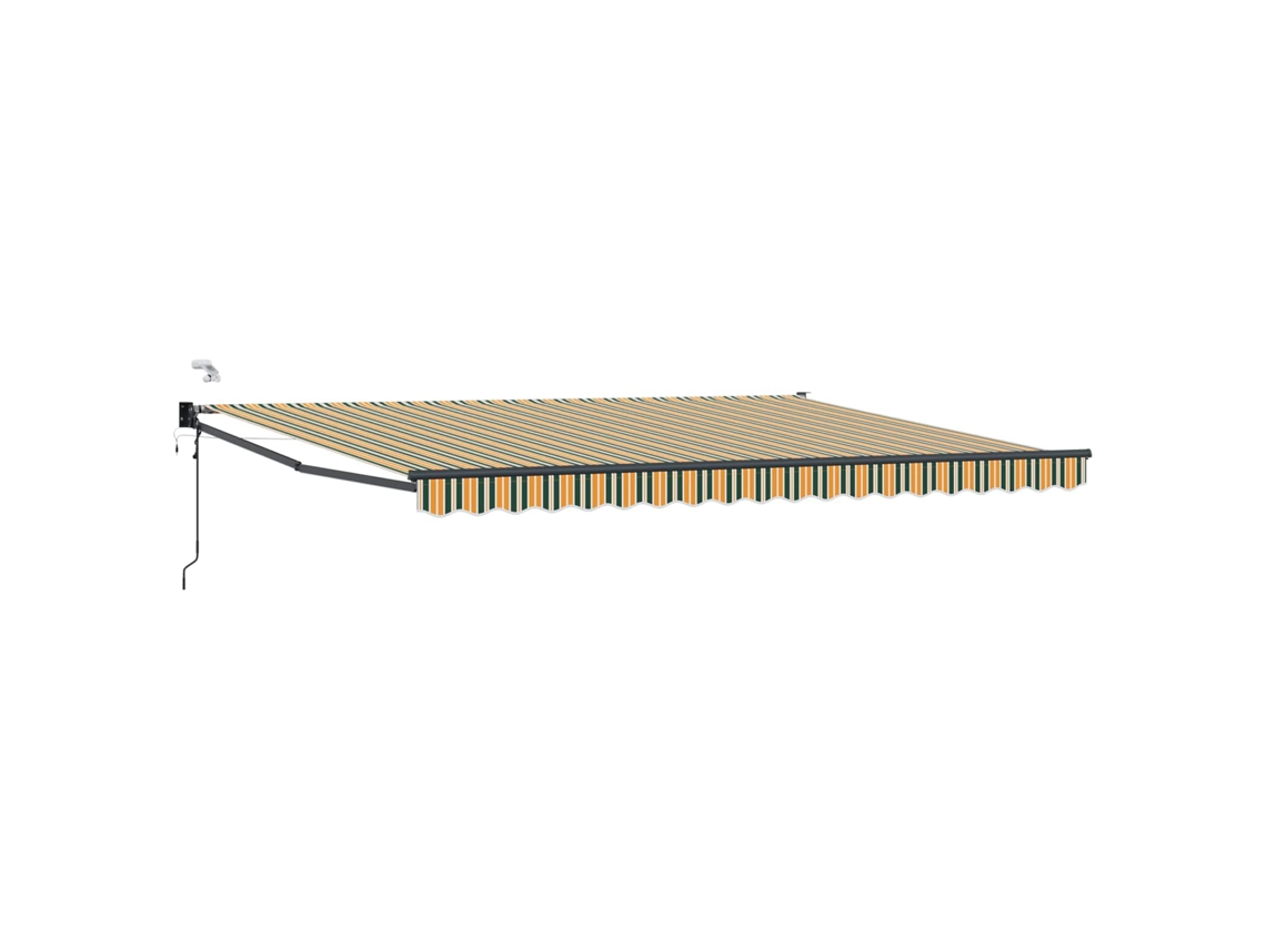 Vidaxl Toldo Retrátil Elétrico Verde E Amarelo 5 X 3 M