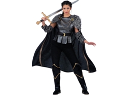 Fato de viking prateada com capa para mulher
