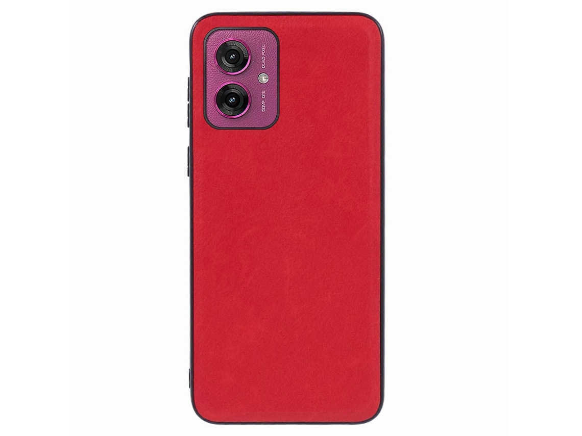 Compre Capa Retrô De Couro Com Revestimento De Pctpu Para Motorola Moto G55 5g, Vermelha