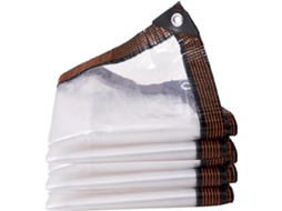 Clear Poly Tarp Heavy Duty, Waterproof Transparent Patio Enclosure With Grommets Rope, Outdoor Garden Plastic Rainproof