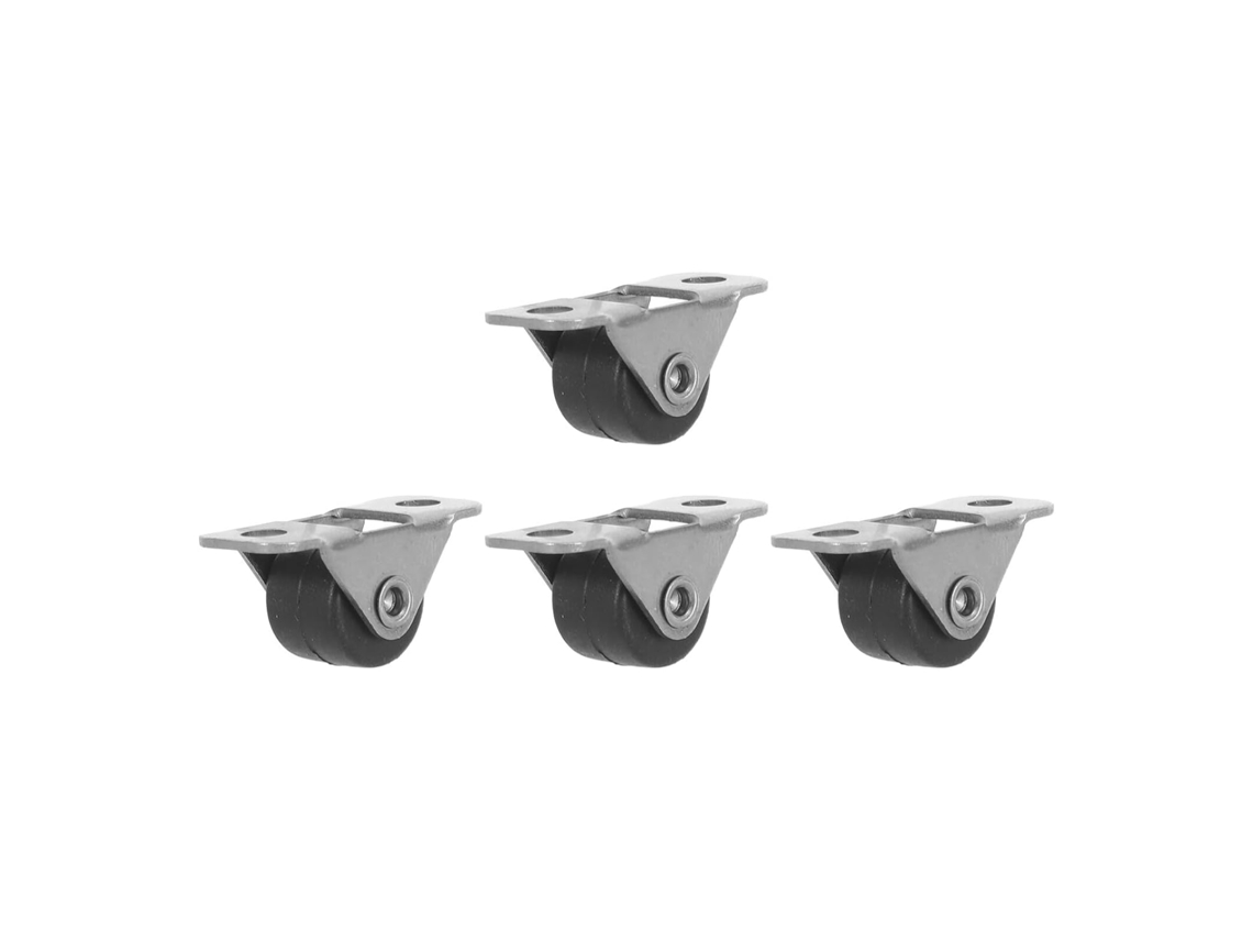 Rodízios Fixos Mini De 1,27 Cm (0,5 Polegadas), 4 Peças Com Parafusos