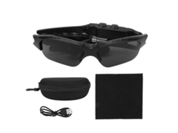 Gafas de sol inteligentes Bluetooth polarizadas negras con altavoces abiertos para conducir y andar en bicicleta | S/MARCA