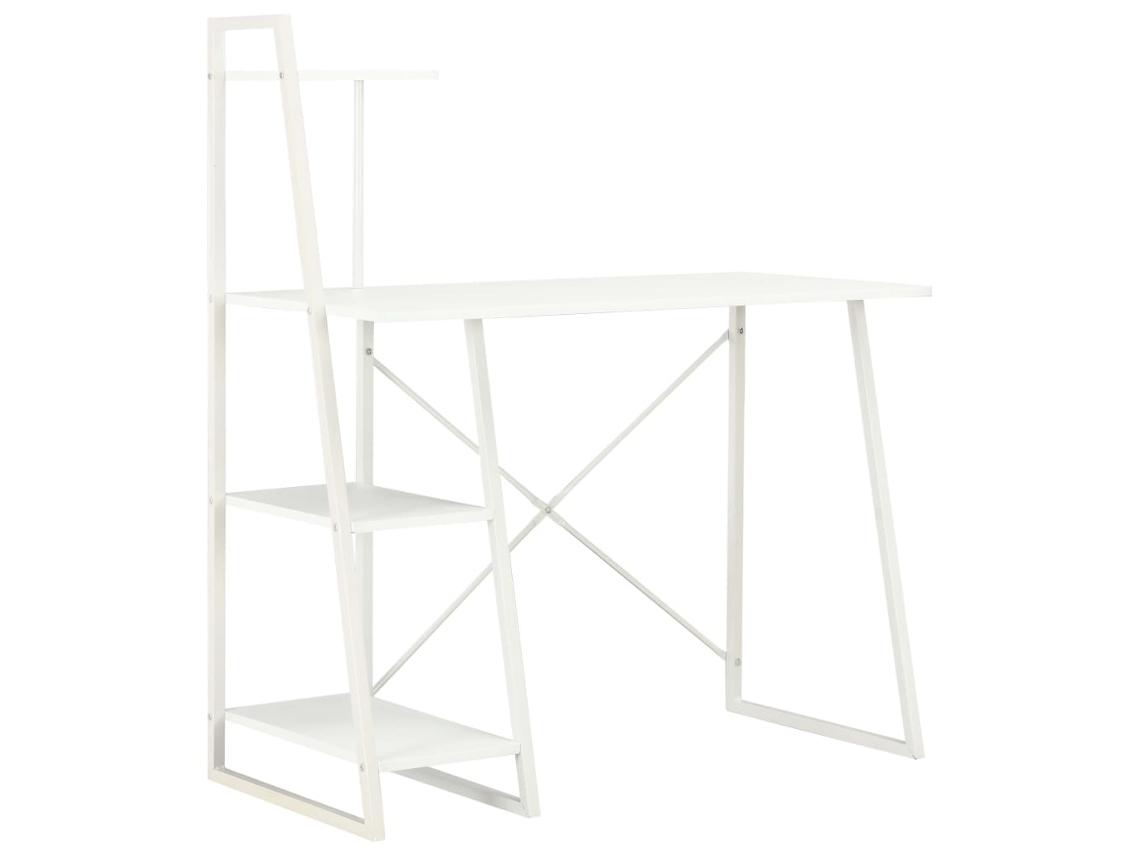Vidaxl Secretária Com Unidade De Prateleiras 102x50x117 Cm Branco