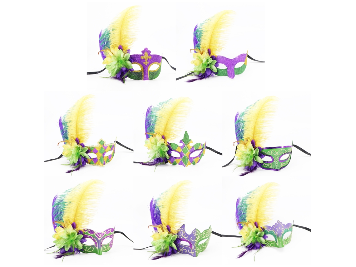 Máscara De Baile (decorada Com Penas, Adequada Para Festivais) Eoocoo