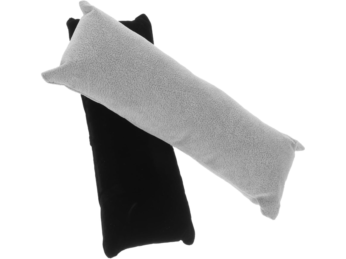 Conjunto De 2 Almofadas Para Joias, Ideais Para Relógios E Pulseiras. Almofada Pequena De Veludo Preto E Cinza.