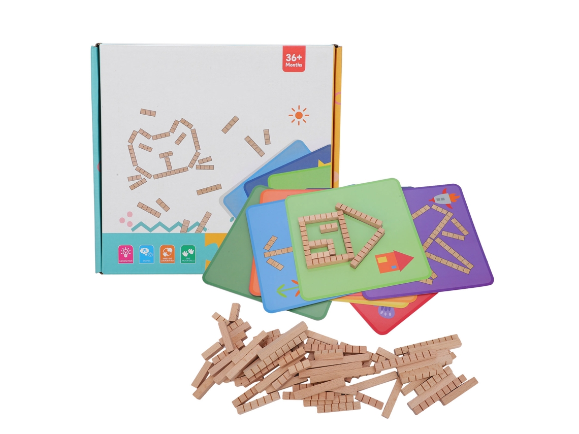Primerox quebra cabeça de Blocos de Construção para Crianças com Cartões de Jogo Educativo