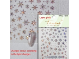 Sticker de Decoração de Unhas Autoadesivo 5d Laser Inverno Natal Floco de Neve Pedra Brilhante 3d