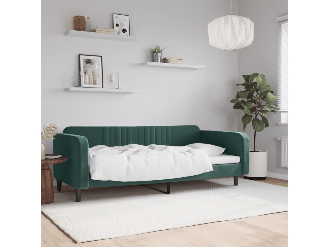 Sofá cama 90x200 cm Terciopelo Verde Oscuro