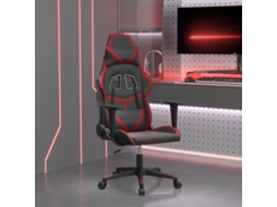 Vidaxl Cadeira Gaming Massagens Couro Artificial Preto/vermelho Tinto