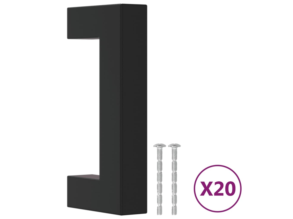 Cabinet Handle, Cabinet Handles Vidaxl Preto Aço Inoxidável (64 Mm)