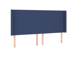 Cabeceira de Cama com Abas Tecido Azul MAISON EXCLUSIVE (163x16x118 cm)