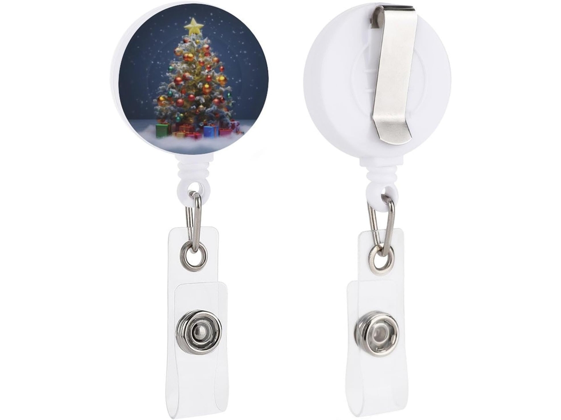 Carretel Retrátil Com Presilha Jacaré, Chaveiro, Porta Crachá, Árvore De Natal, 1, Porta Crachá Funcional De