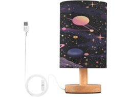 Abajur De Cabeceira Com Estrelas E Planetas, Com Porta Usb, Sem Necessidade De Lâmpada, Luz Led Quente Para Quarto, Sala
