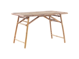 Mesa De Exterior Beliani Molise De Bambú Marrón 69x120x74