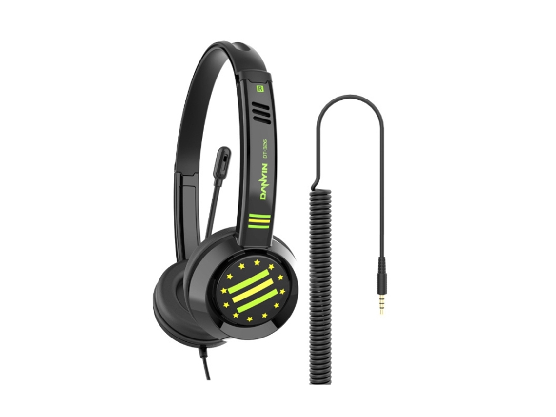 Auscultadores ZRUXE Dt326 Infantis com Microfone, Cabo 1.8m, Estrela, compatível com Danyin | ZRUXE