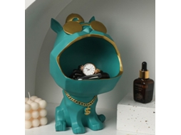 Ornamento Cachorro com Óculos Verdes Armazenagem 26x16cm