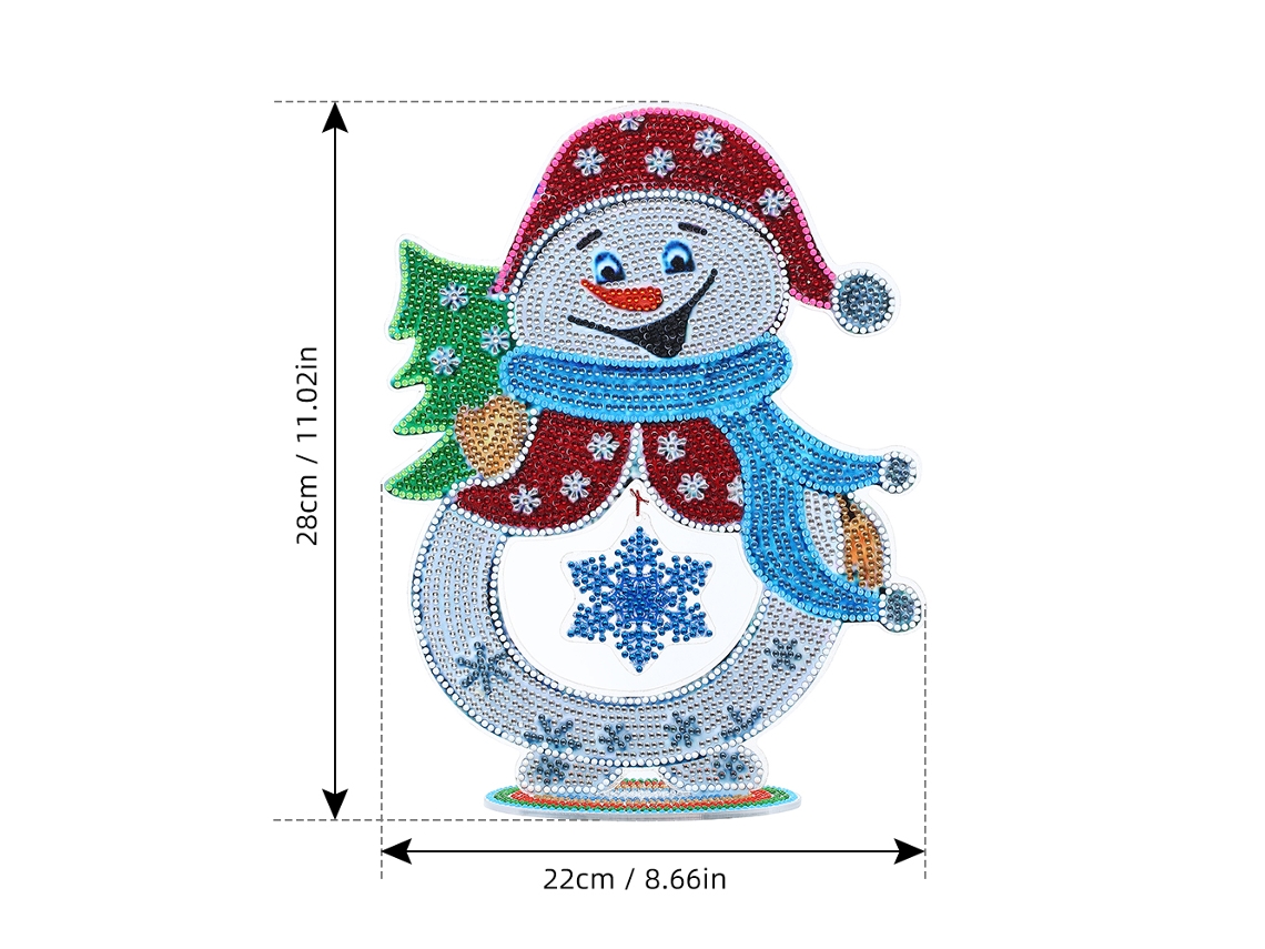 Kit de pintura de diamante luminoso 5D Baok DIY, faça você mesmo, boneco de neve de Natal, decoração de presente para o Natal e Ano Novo.
