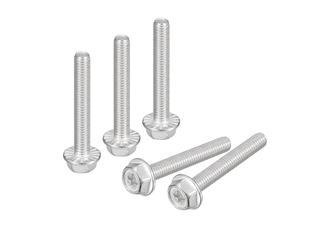 Parafusos de Flange com Cabeça Sextavada Cruzada Phillips M6x40mm, 20 Pçs CHABERLU