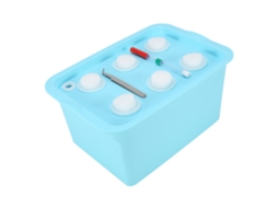 VYLARA Sistema hidropônico de 6 furos para plantas, kit de cultivo de bolhas para jardim interno ou externo, armário ou caixa (azul)