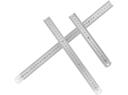 Réguas De Metal Bestonzon Em Aço Inoxidável, Com Escala Dupla, Para Desenho Técnico, Engenharia E Escritório, Com Furo