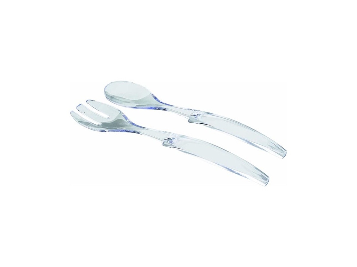 Garfo E Colher De Salada De Acrílico - 30 Cm