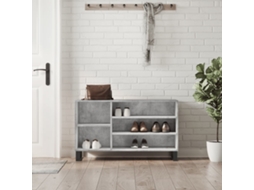 Vidaxl Sapateira 102x36x60 Cm Derivados De Madeira Cinzento Cimento