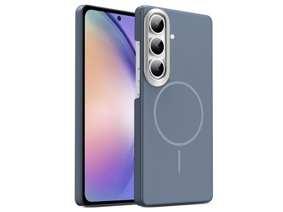 Capa Para Samsung Galaxy A54 5g Fina Circular Magsafe À Prova De Choque Dourada Em Policarbonato Cinza Carbono