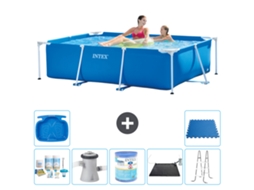 Intex Piscina Com Estrutura Retangular - 220x150x60 Cm - 8-peças S30034