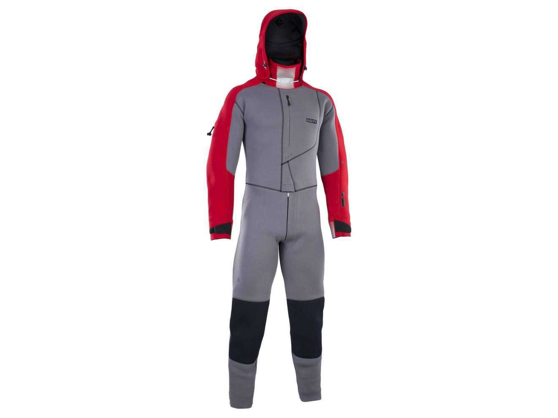 Fato de Neoprene com Capuz e Zíper no Peito de Manga Comprida Fuse Drysuit 4/3 Mm Cinzento Mion