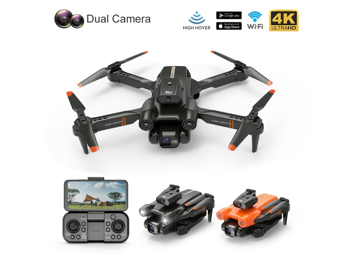 X39 Mini Drone Com Câmera 4k 360° Para Evitar Obstáculos Bestvite (duração Da Bateria 15 Min Preto)