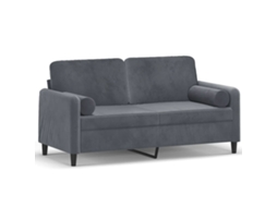 Maison Exclusive - Sofá 2 Lug. C/ Almofadas Decorativas 140 Cm Veludo Cinza-escuro