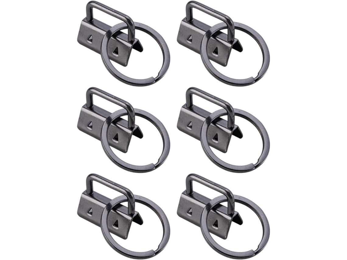 Conjunto de 6 Chaveiros Redondos de Metal com Argolas Removíveis para Conexão SFUSHOS