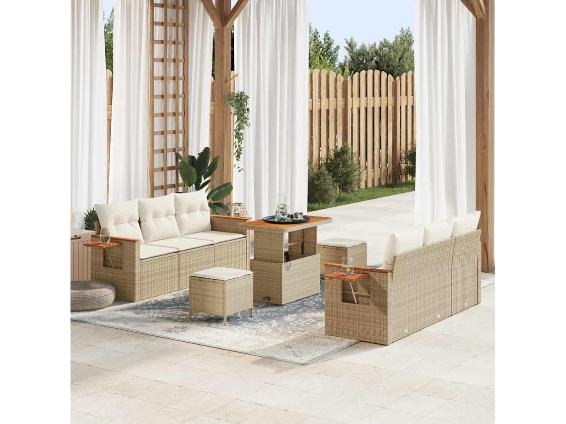 Vidaxl Conjunto De Sofá De Jardim 11 Unid. 8-número De Lugares
