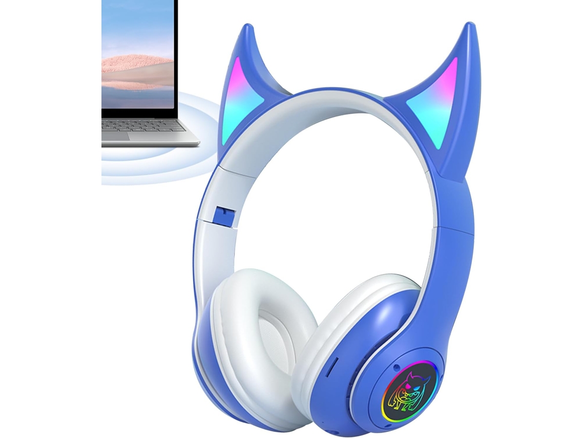 Fones De Ouvido Supra Auriculares Com Design Reprodutor E Luzes Coloridas Que Piscam