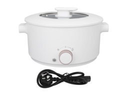 Panela elétrica mini multifuncional 3l 900w antiaderente botão rotativo para dormitório e viagens