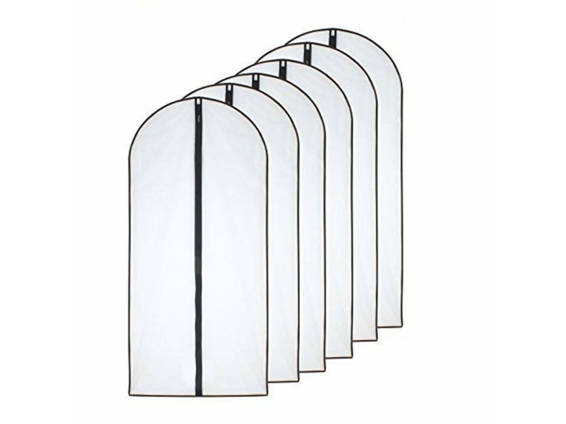 Capas Protetoras Contra Traças Para Roupas, 60 X 100 Cm (24' 40'), Pretas, Respiráveis, Transparentes E Com Zíper, Armazenamento De Roupas (