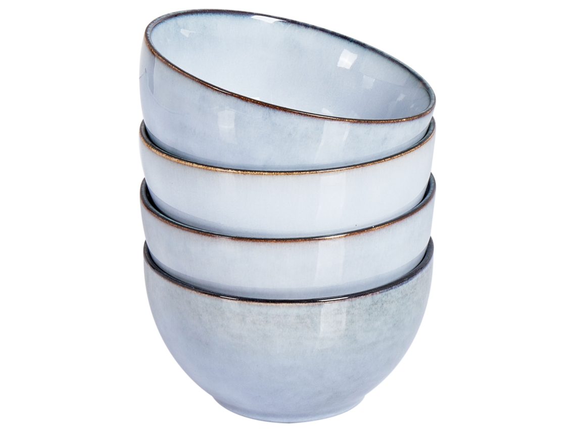 Conjunto De 4 Taças Juniper Grés Azul Claro 14 Cm